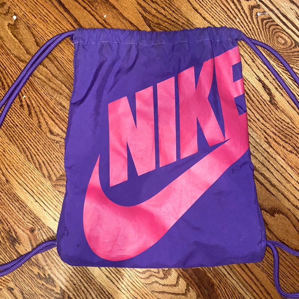 Purple Nike draw string bag